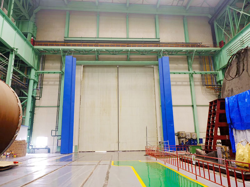 工業(yè)級(jí)隔離16米高石化重型工業(yè)大門(mén)側(cè)吹熱空氣幕